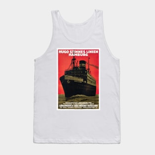 Vintage Travel Poster Germany Hugo Stinnes Linien Hamburg Tank Top